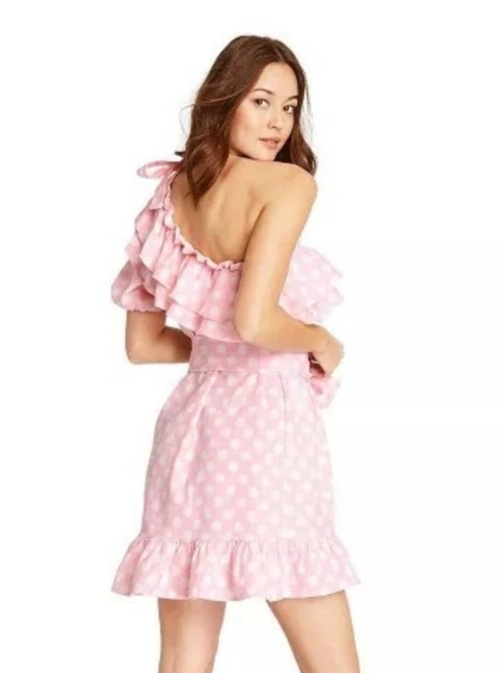 Target x Lisa Marie Fernandez Pink Polka Dot Ruffle Dress XXS